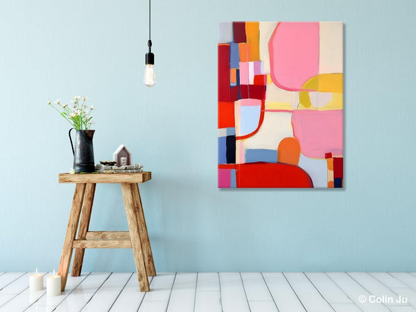 Original Canvas Artwork, Contemporary Acrylic Painting on Canvas, Large Painting for Dining Room, Simple Abstract Art, Wall Art Paintings-artworkcanvas