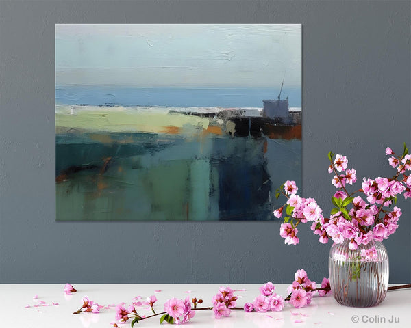 Landscape Acrylic Paintings, Landscape Abstract Paintings, Modern Wall Art for Living Room, Original Abstract Abstract Painting on Canvas-artworkcanvas