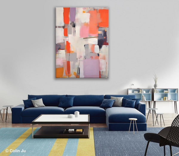Large Painting for Dining Room, Original Canvas Artwork, Contemporary Acrylic Painting on Canvas, Simple Abstract Art, Wall Art Paintings-artworkcanvas
