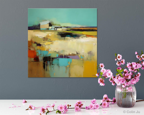 Large Landscape Canvas Paintings, Hand Painted Canvas Art, Landscape Acrylic Art, Original Abstract Art, Landscape Paintings for Living Room-artworkcanvas