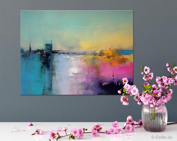 Hand Painted Original Canvas Wall Art, Abstract Landscape Paintings for Bedroom, Modern Landscape Artwork, Contemporary Acrylic Paintings-artworkcanvas