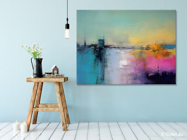 Hand Painted Original Canvas Wall Art, Abstract Landscape Paintings for Bedroom, Modern Landscape Artwork, Contemporary Acrylic Paintings-artworkcanvas
