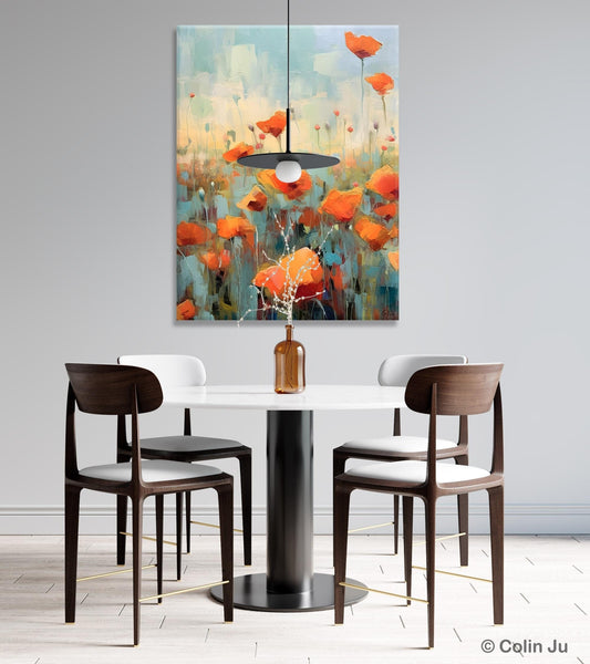 Flower Canvas Paintings, Flower Field Painting, Large Original Landscape Painting for Bedroom, Acrylic Paintings on Canvas, Hand Painted Art-artworkcanvas