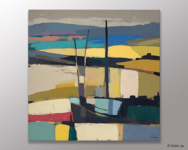 Landscape Canvas Art, Original Abstract Art, Hand Painted Canvas Art, Abstract Landscape Painting, Large Abstract Painting for Living Room-artworkcanvas