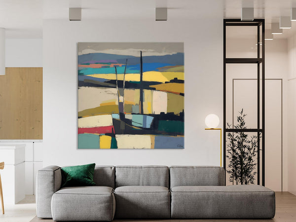 Landscape Canvas Art, Original Abstract Art, Hand Painted Canvas Art, Abstract Landscape Painting, Large Abstract Painting for Living Room-artworkcanvas