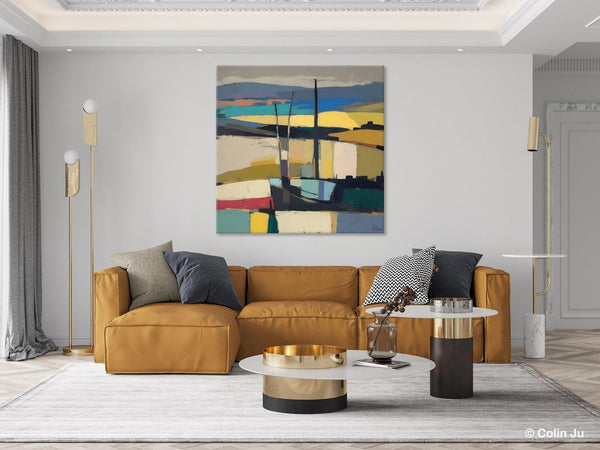 Landscape Canvas Art, Original Abstract Art, Hand Painted Canvas Art, Abstract Landscape Painting, Large Abstract Painting for Living Room-artworkcanvas