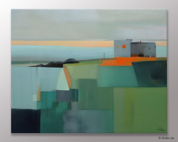Large Original Canvas Wall Art, Contemporary Landscape Paintings, Extra Large Acrylic Painting for Dining Room, Abstract Painting on Canvas-artworkcanvas