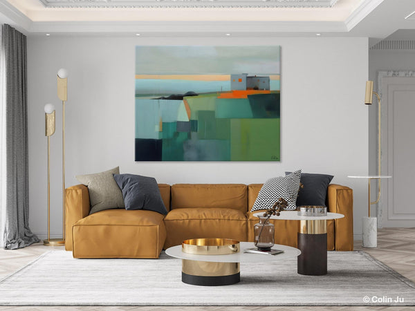 Large Original Canvas Wall Art, Contemporary Landscape Paintings, Extra Large Acrylic Painting for Dining Room, Abstract Painting on Canvas-artworkcanvas