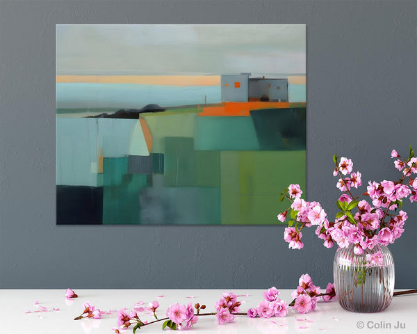 Large Original Canvas Wall Art, Contemporary Landscape Paintings, Extra Large Acrylic Painting for Dining Room, Abstract Painting on Canvas-artworkcanvas