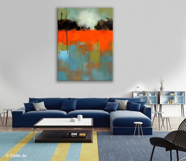 Landscape Canvas Art, Simple Modern Wall Art, Contemporary Acrylic Paintings, Original Abstract Paintings, Large Canvas Painting for Bedroom-artworkcanvas