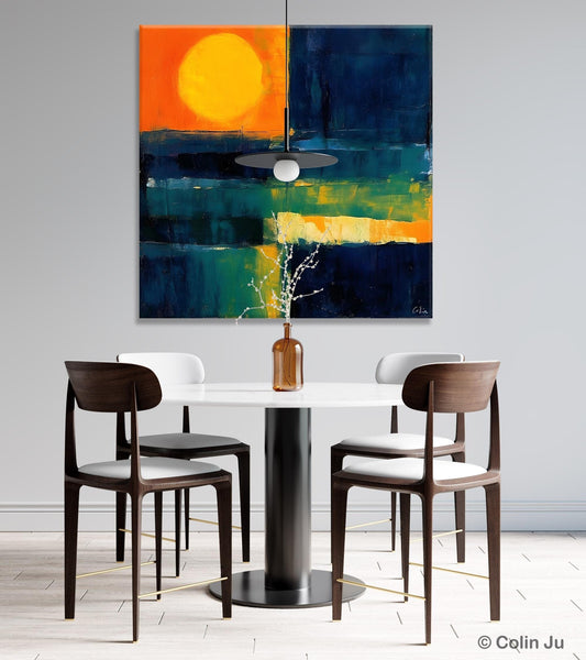 Large Abstract Painting for Dining Room, Modern Acrylic Artwork, Simple Canvas Paintings, Contemporary Canvas Art, Original Modern Wall Art-artworkcanvas