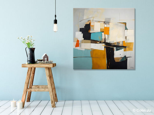 Geometric Original Canvas Wall Art, Contemporary Acrylic Artwork, Hand Painted Canvas Art, Modern Abstract Artwork, Large Abstract Paintings-artworkcanvas