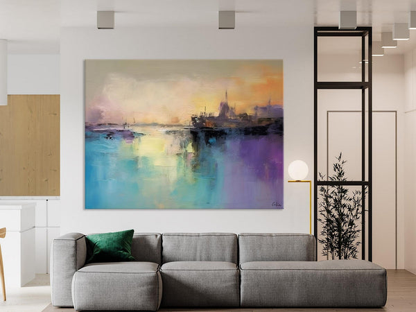Large Paintings for Bedroom, Oversized Contemporary Wall Art Paintings, Abstract Landscape Painting on Canvas, Extra Large Original Artwork-artworkcanvas