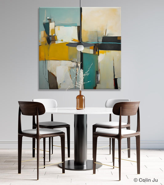 Abstract Painting for Bedroom, Original Modern Wall Art Paintings, Geometric Modern Acrylic Paintings, Oversized Contemporary Canvas Art-artworkcanvas
