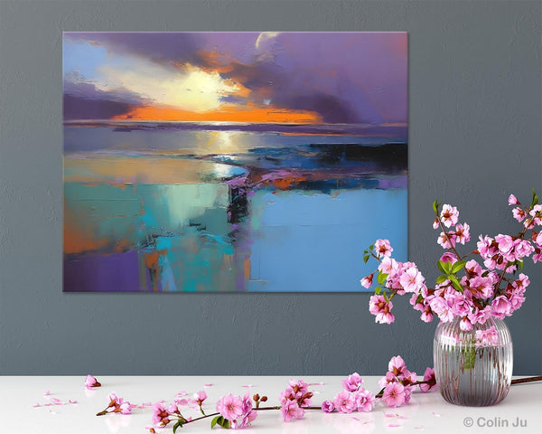 Landscape Canvas Paintings for Living Room, Original Landscape Paintings, Extra Large Modern Wall Art Paintings, Acrylic Painting on Canvas-artworkcanvas