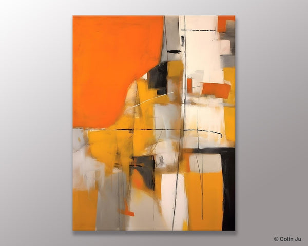 Large Paintings for Bedroom, Yellow Abstract Art Paintings, Large Contemporary Wall Art, Hand Painted Canvas Art, Original Modern Painting-artworkcanvas