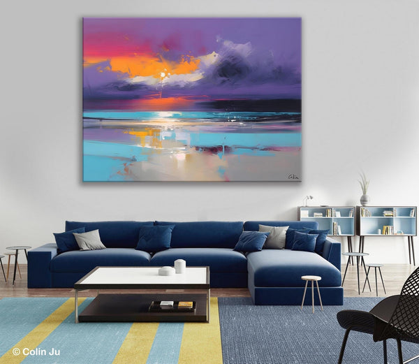 Abstract Landscape Paintings, Modern Abstract Wall Art, Extra Large Canvas Painting for Dining Room, Original Canvas Wall Art Paintings