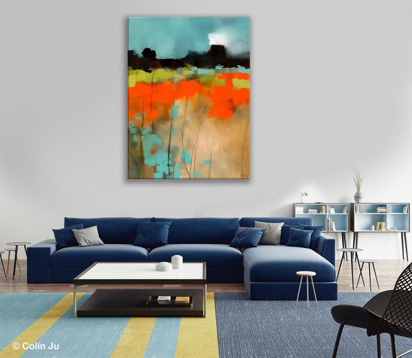 Modern Abstract Wall Art, Extra Large Canvas Painting for Dining Room, Original Canvas Wall Art Paintings, Abstract Landscape Paintings-artworkcanvas