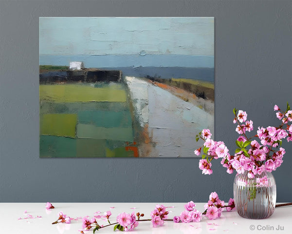 Heavy Texture Canvas Art, Abstract Landscape Paintings, Extra Large Canvas Painting for Living Room, Large Original Abstract Wall Art-artworkcanvas