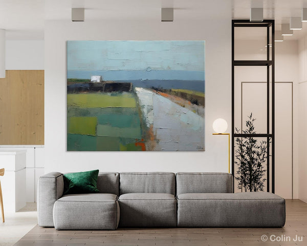 Heavy Texture Canvas Art, Abstract Landscape Paintings, Extra Large Canvas Painting for Living Room, Large Original Abstract Wall Art-artworkcanvas