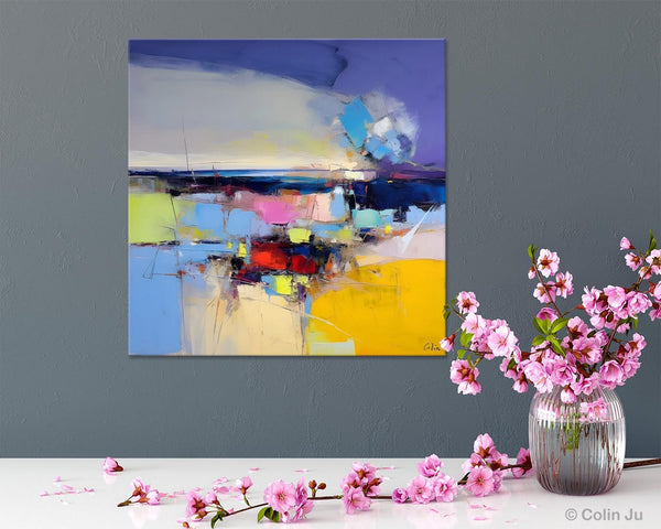 Landscape Abstract Paintings, Original Canvas Wall Art Paintings, Modern Canvas Painting for Dining Room, Acrylic Painting on Canvas-artworkcanvas