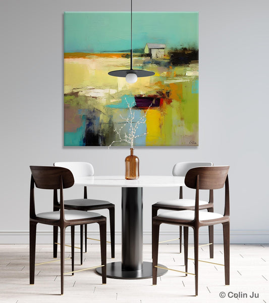 Landscape Canvas Paintings, Original Landscape Paintings, Abstract Wall Art Painting for Living Room, Oversized Acrylic Painting on Canvas-artworkcanvas