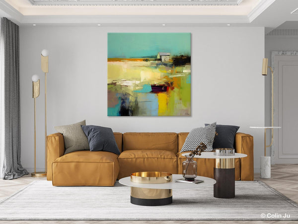 Landscape Canvas Paintings, Original Landscape Paintings, Abstract Wall Art Painting for Living Room, Oversized Acrylic Painting on Canvas-artworkcanvas