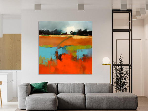 Original Abstract Wall Art, Landscape Acrylic Art, Landscape Canvas Art, Hand Painted Canvas Art, Large Abstract Painting for Living Room-artworkcanvas