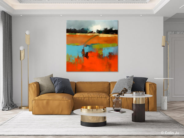 Original Abstract Wall Art, Landscape Acrylic Art, Landscape Canvas Art, Hand Painted Canvas Art, Large Abstract Painting for Living Room-artworkcanvas