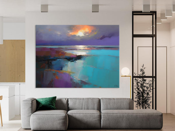 Original Landscape Abstract Painting, Landscape Canvas Paintings for Dining Room, Extra Large Modern Wall Art, Acrylic Painting on Canvas