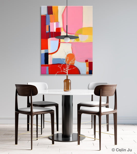 Original Canvas Artwork, Contemporary Acrylic Painting on Canvas, Large Painting for Dining Room, Simple Abstract Art, Wall Art Paintings-artworkcanvas