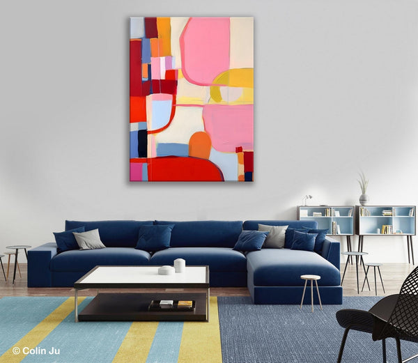 Original Canvas Artwork, Contemporary Acrylic Painting on Canvas, Large Painting for Dining Room, Simple Abstract Art, Wall Art Paintings-artworkcanvas