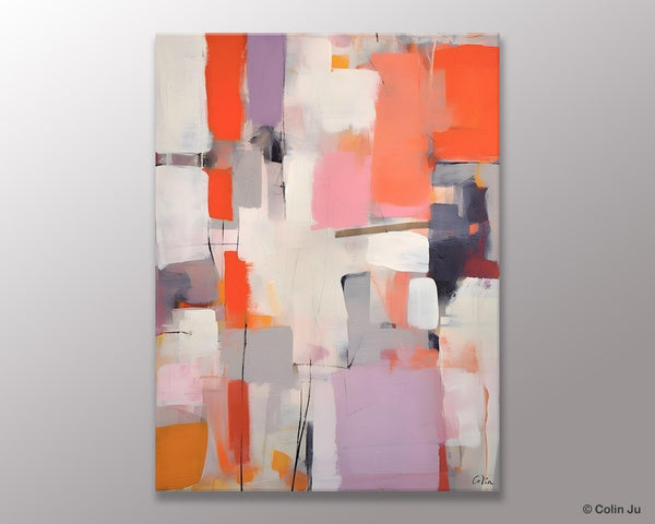 Large Painting for Dining Room, Original Canvas Artwork, Contemporary Acrylic Painting on Canvas, Simple Abstract Art, Wall Art Paintings-artworkcanvas