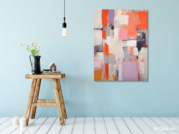 Large Painting for Dining Room, Original Canvas Artwork, Contemporary Acrylic Painting on Canvas, Simple Abstract Art, Wall Art Paintings-artworkcanvas
