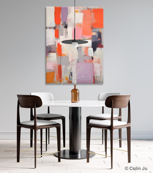Large Painting for Dining Room, Original Canvas Artwork, Contemporary Acrylic Painting on Canvas, Simple Abstract Art, Wall Art Paintings-artworkcanvas