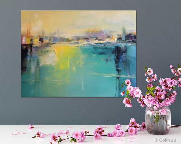 Original Canvas Artwork, Contemporary Acrylic Painting on Canvas, Large Painting for Dining Room, Simple Abstract Art, Wall Art Paintings-artworkcanvas