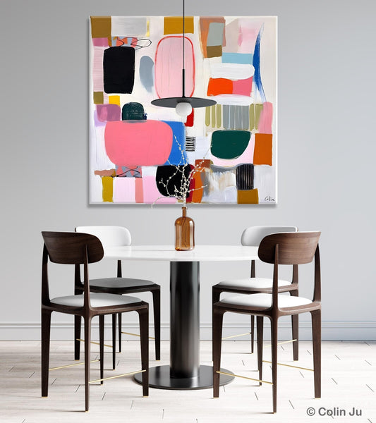 Geometric Modern Acrylic Art, Modern Original Abstract Art, Large Wall Art for Bedroom, Canvas Paintings for Sale, Contemporary Canvas Art-artworkcanvas