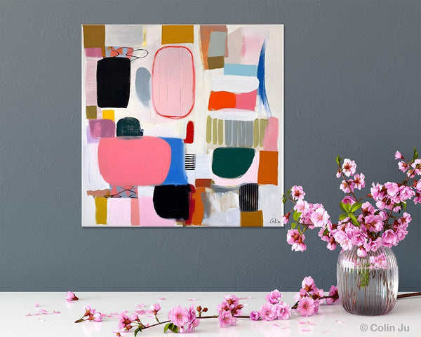 Geometric Modern Acrylic Art, Modern Original Abstract Art, Large Wall Art for Bedroom, Canvas Paintings for Sale, Contemporary Canvas Art-artworkcanvas