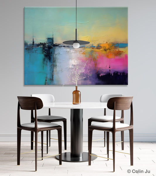 Hand Painted Original Canvas Wall Art, Abstract Landscape Paintings for Bedroom, Modern Landscape Artwork, Contemporary Acrylic Paintings-artworkcanvas