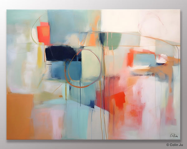 Large Modern Canvas Art, Original Abstract Art Paintings, Hand Painted Acrylic Painting on Canvas, Large Wall Art Painting for Dining Room-artworkcanvas