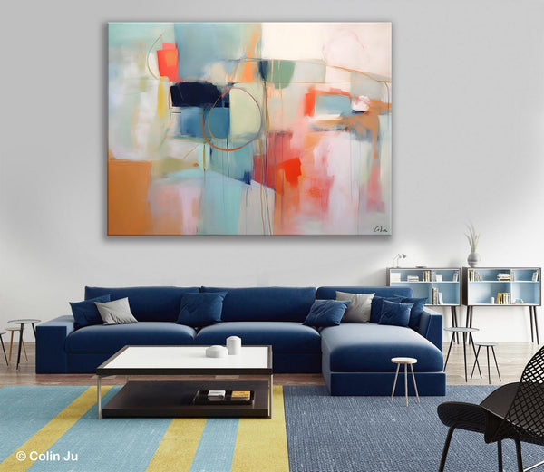 Large Modern Canvas Art, Original Abstract Art Paintings, Hand Painted Acrylic Painting on Canvas, Large Wall Art Painting for Dining Room-artworkcanvas
