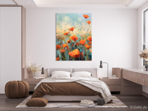 Flower Canvas Paintings, Flower Field Painting, Large Original Landscape Painting for Bedroom, Acrylic Paintings on Canvas, Hand Painted Art-artworkcanvas