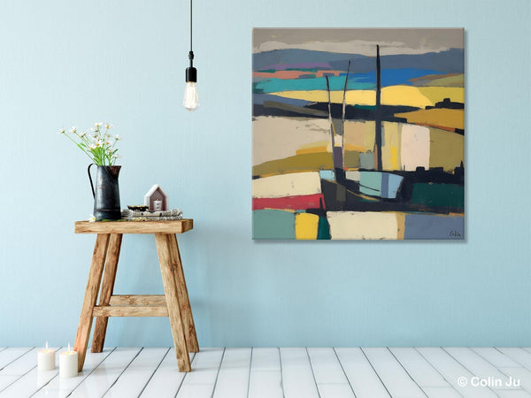 Landscape Canvas Art, Original Abstract Art, Hand Painted Canvas Art, Abstract Landscape Painting, Large Abstract Painting for Living Room-artworkcanvas