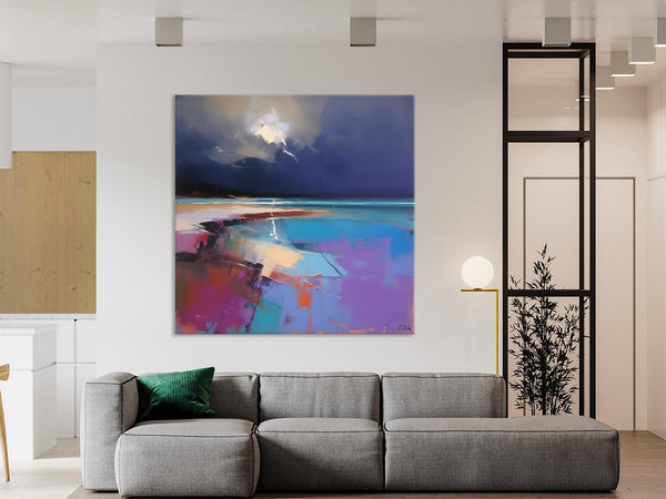 Landscape Canvas Paintings, Hand Painted Canvas Art, Landscape Acrylic Art, Original Abstract Art, Large Landscape Paintings for Living Room-artworkcanvas