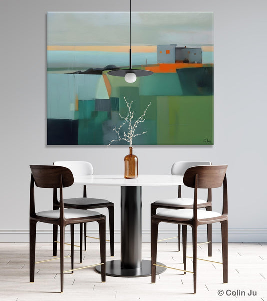 Large Original Canvas Wall Art, Contemporary Landscape Paintings, Extra Large Acrylic Painting for Dining Room, Abstract Painting on Canvas-artworkcanvas