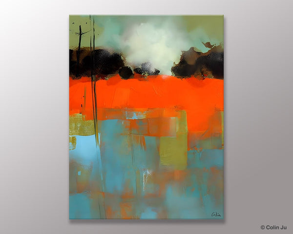 Landscape Canvas Art, Simple Modern Wall Art, Contemporary Acrylic Paintings, Original Abstract Paintings, Large Canvas Painting for Bedroom-artworkcanvas