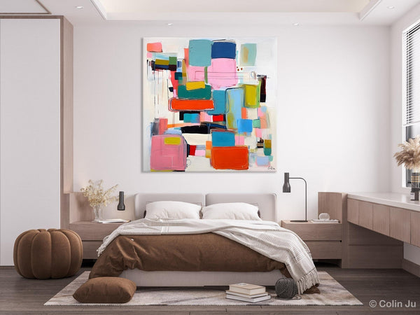 Original Abstract Wall Art, Geometric Modern Acrylic Art, Large Abstract Art for Bedroom, Modern Canvas Paintings, Contemporary Canvas Art-artworkcanvas