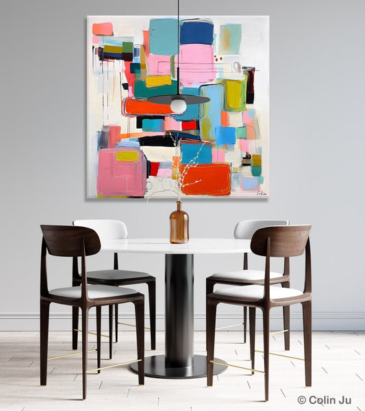 Original Abstract Wall Art, Geometric Modern Acrylic Art, Large Abstract Art for Bedroom, Modern Canvas Paintings, Contemporary Canvas Art-artworkcanvas