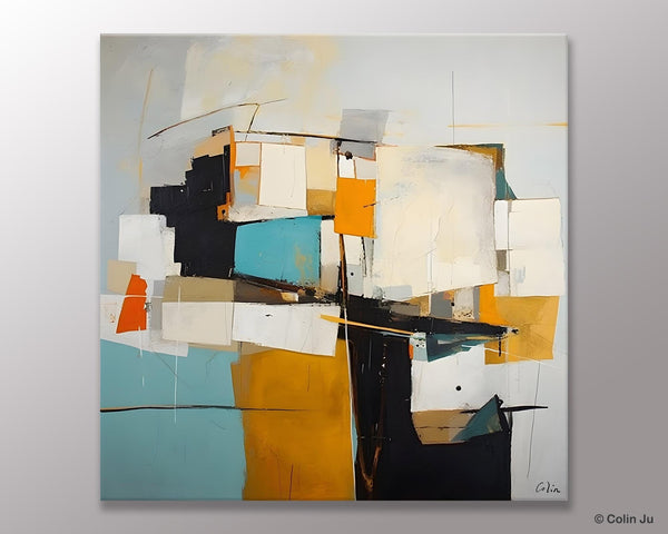 Geometric Original Canvas Wall Art, Contemporary Acrylic Artwork, Hand Painted Canvas Art, Modern Abstract Artwork, Large Abstract Paintings-artworkcanvas