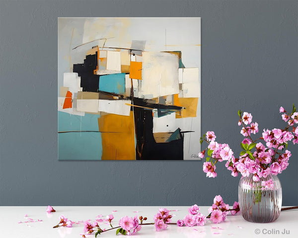 Geometric Original Canvas Wall Art, Contemporary Acrylic Artwork, Hand Painted Canvas Art, Modern Abstract Artwork, Large Abstract Paintings-artworkcanvas